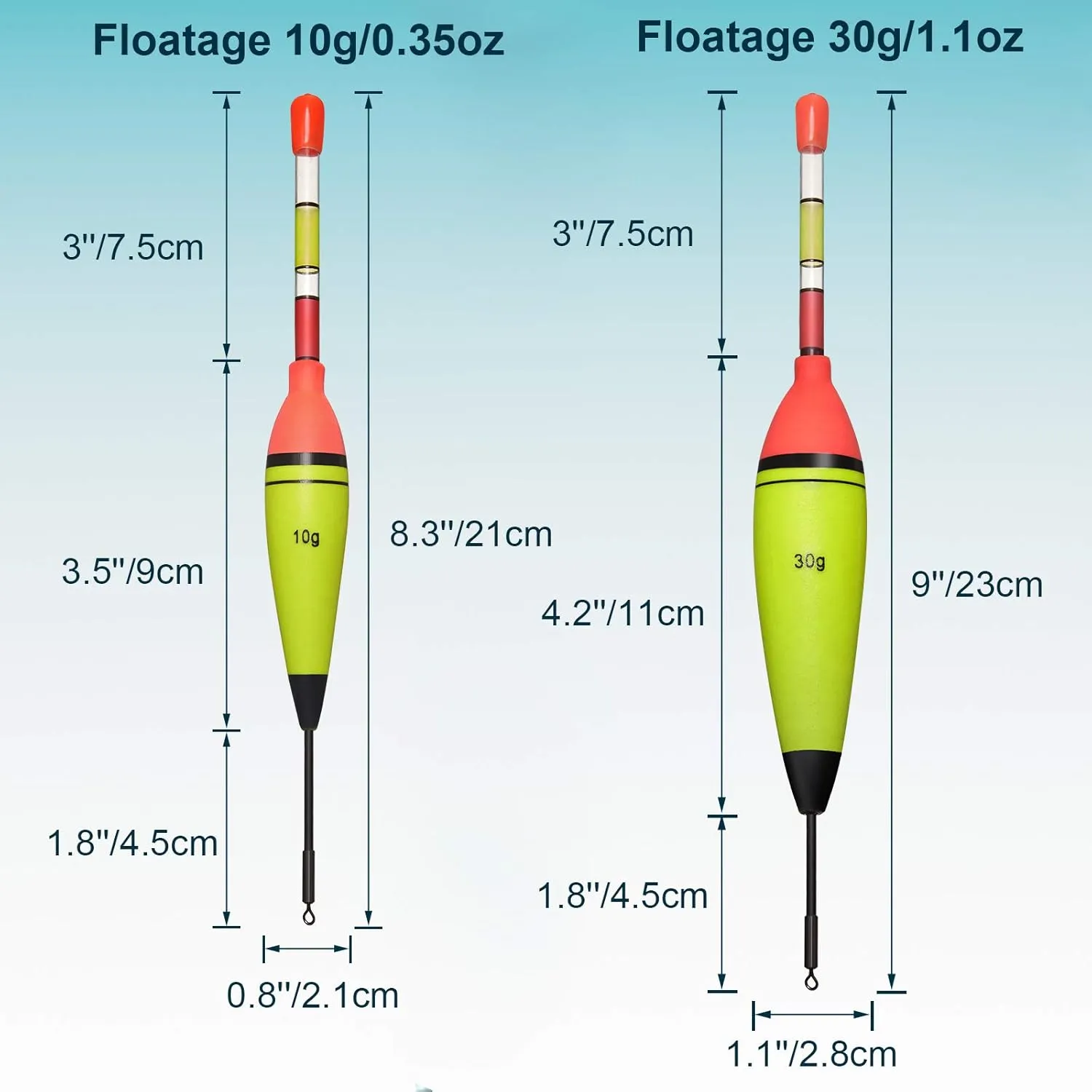 10 Pieces EVA Foam Fishing Floats Without Fishing Glow Sticks, Night Lighted Fishing Bobbers Slip Floats with Glowing Stick Tubes for Fishing