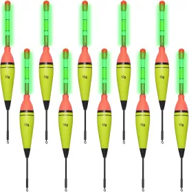 10 Pieces EVA Foam Fishing Floats Without Fishing Glow Sticks, Night Lighted Fishing Bobbers Slip Floats with Glowing Stick Tubes for Fishing
