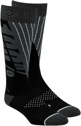 100% Torque Comfort Moto Socks - Black/Gray - Small/Medium 24007-353-17
