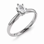 14k White Gold Forever Brilliant 9x7mm Oval Solitaire Ring