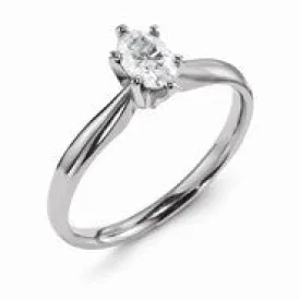 14k White Gold Forever Brilliant 9x7mm Oval Solitaire Ring