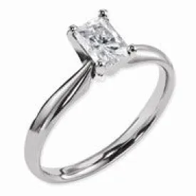 14k White Gold Moissanite 8x6mm Radiant Solitaire Ring