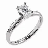 14k White Gold Moissanite 8x6mm Radiant Solitaire Ring