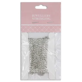 4x2mm Small Twisted Oval Link Chain, Dark Silver- 1m- Sullivans