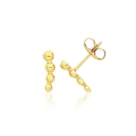 9ct Yellow Gold Graduated Bobble Studs ES730