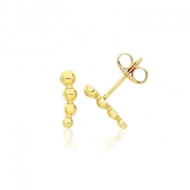 9ct Yellow Gold Graduated Bobble Studs ES730