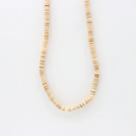 Ahiki Natural Puka Shell Necklace in Beige