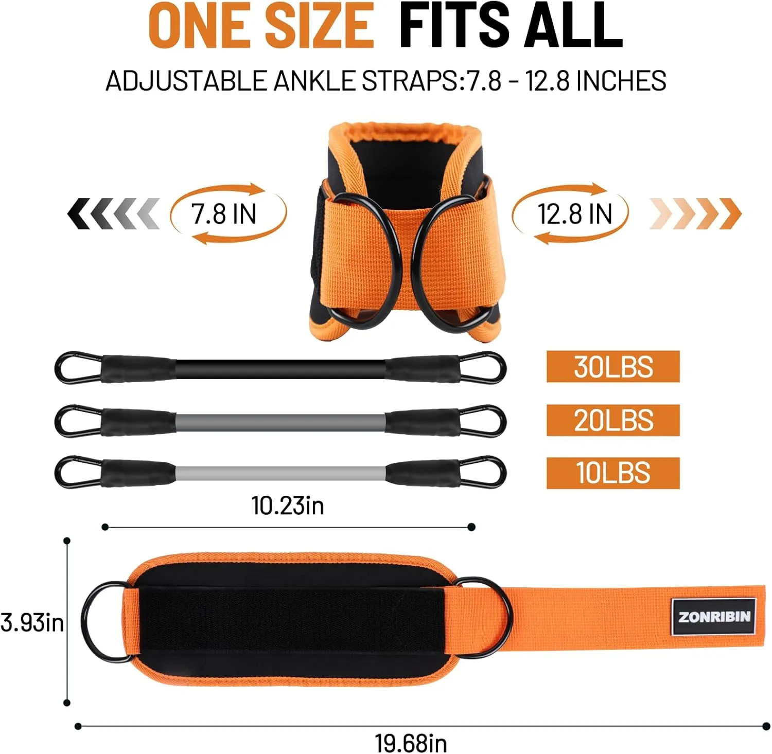 Ankle Resistance Bands with Cuffs - Glute Workouts: Kickbacks, Leg Extensions, Hip Abductors