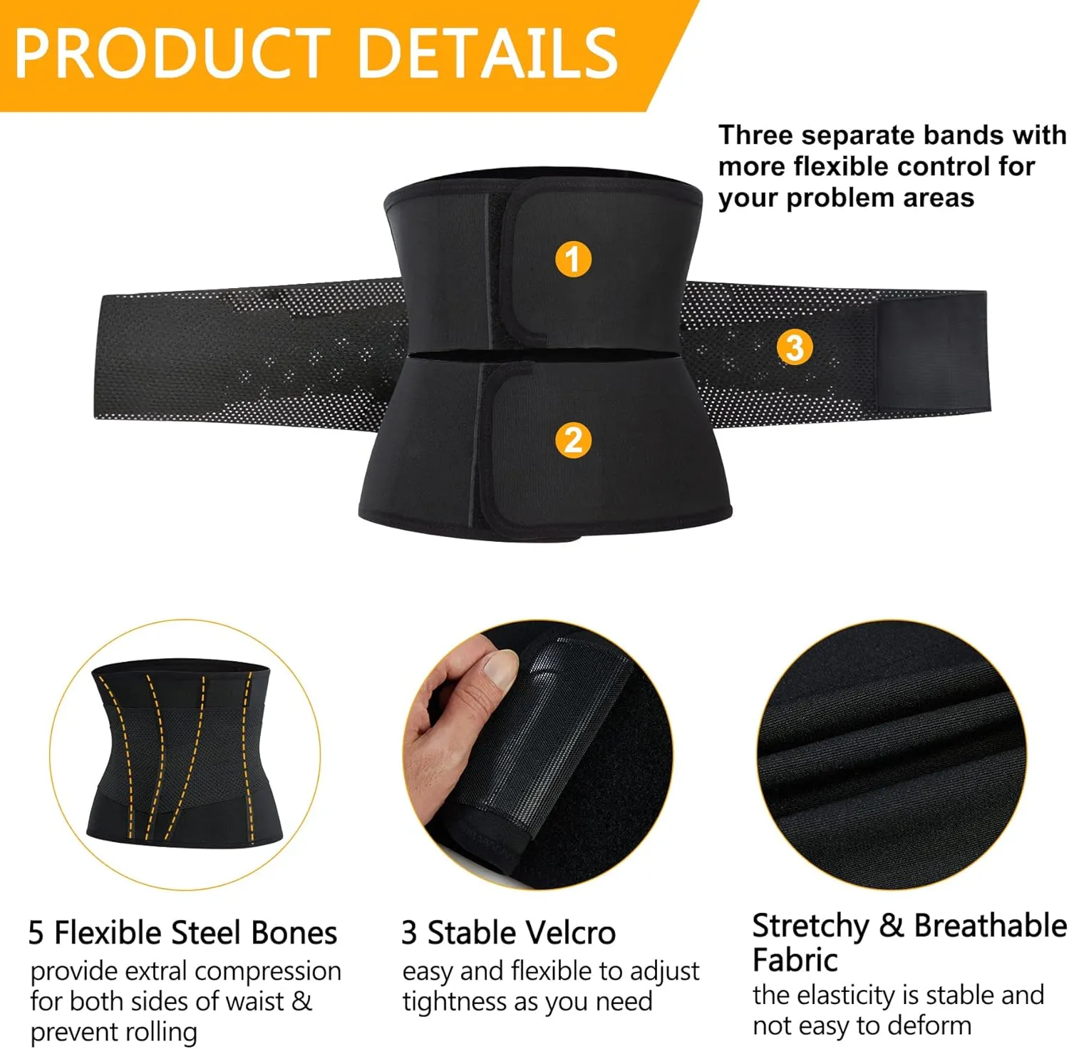 AOSBOEI Waist Trainer for Women Workout Waist Cincher Trimmer Underbust Corset Tummy Control Hourglass Body Shapewear