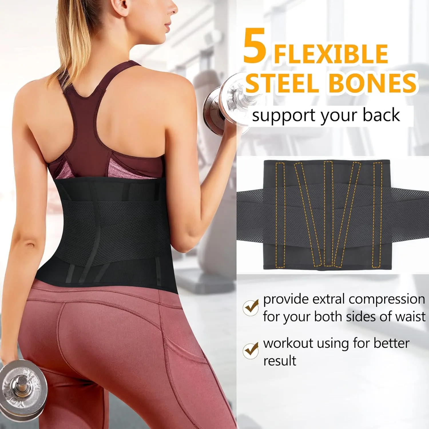 AOSBOEI Waist Trainer for Women Workout Waist Cincher Trimmer Underbust Corset Tummy Control Hourglass Body Shapewear