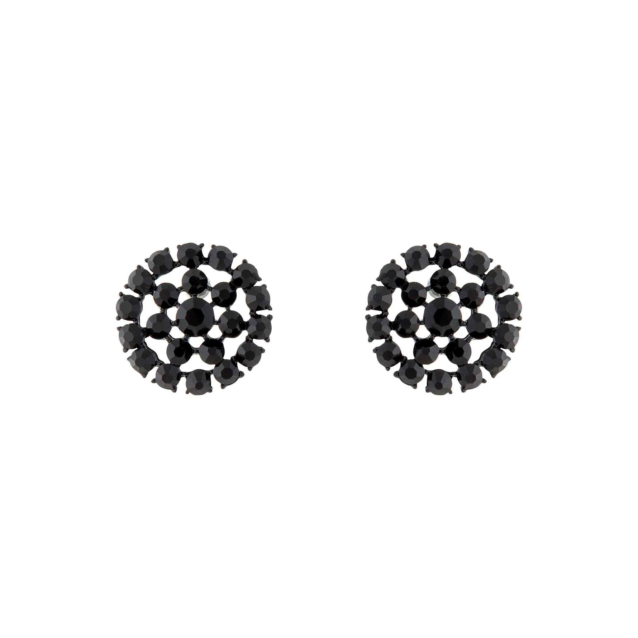 Black Jewel Bling Stud Earrings
