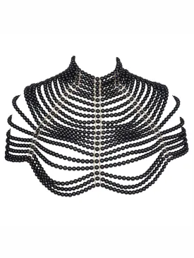 Black Women's Pearl Fashion Shoulder Necklaces