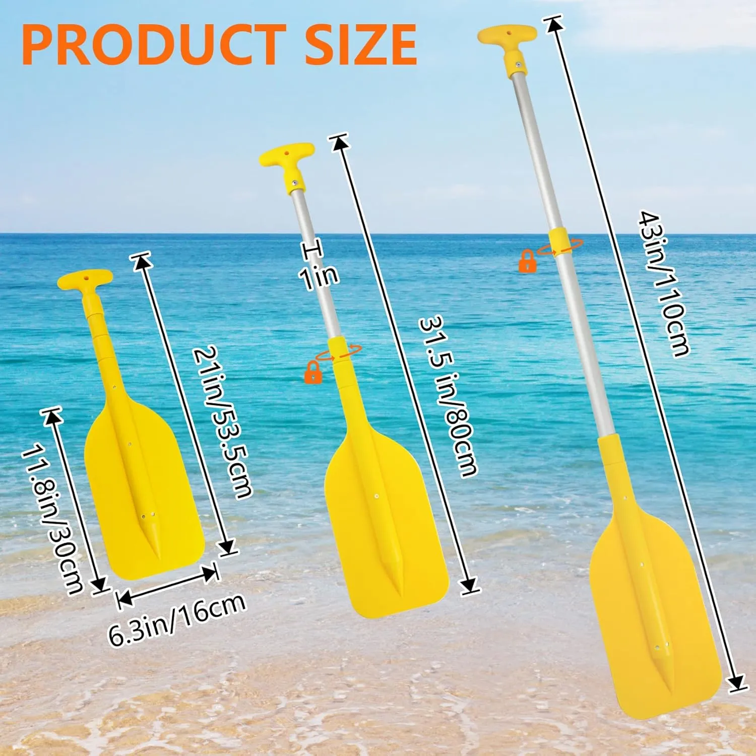 Boat Paddle Telescoping Collapsible Oar for Boat Anti Slip Aluminum Plastic Canoe Paddles 2 Pack Small Tubing Floats Oars Row and Safety Boat Accessories for Kids and Adults(4Color)