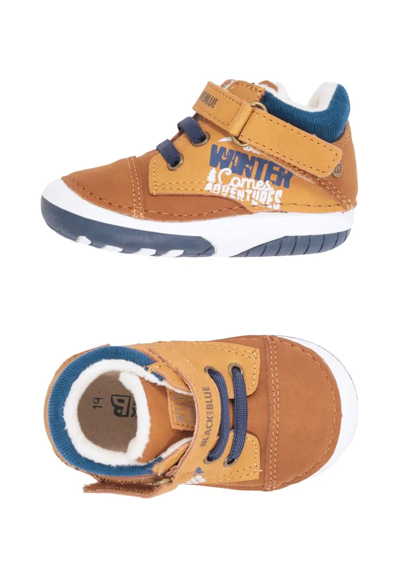Botin Cute Gateador Camel Black and Blue