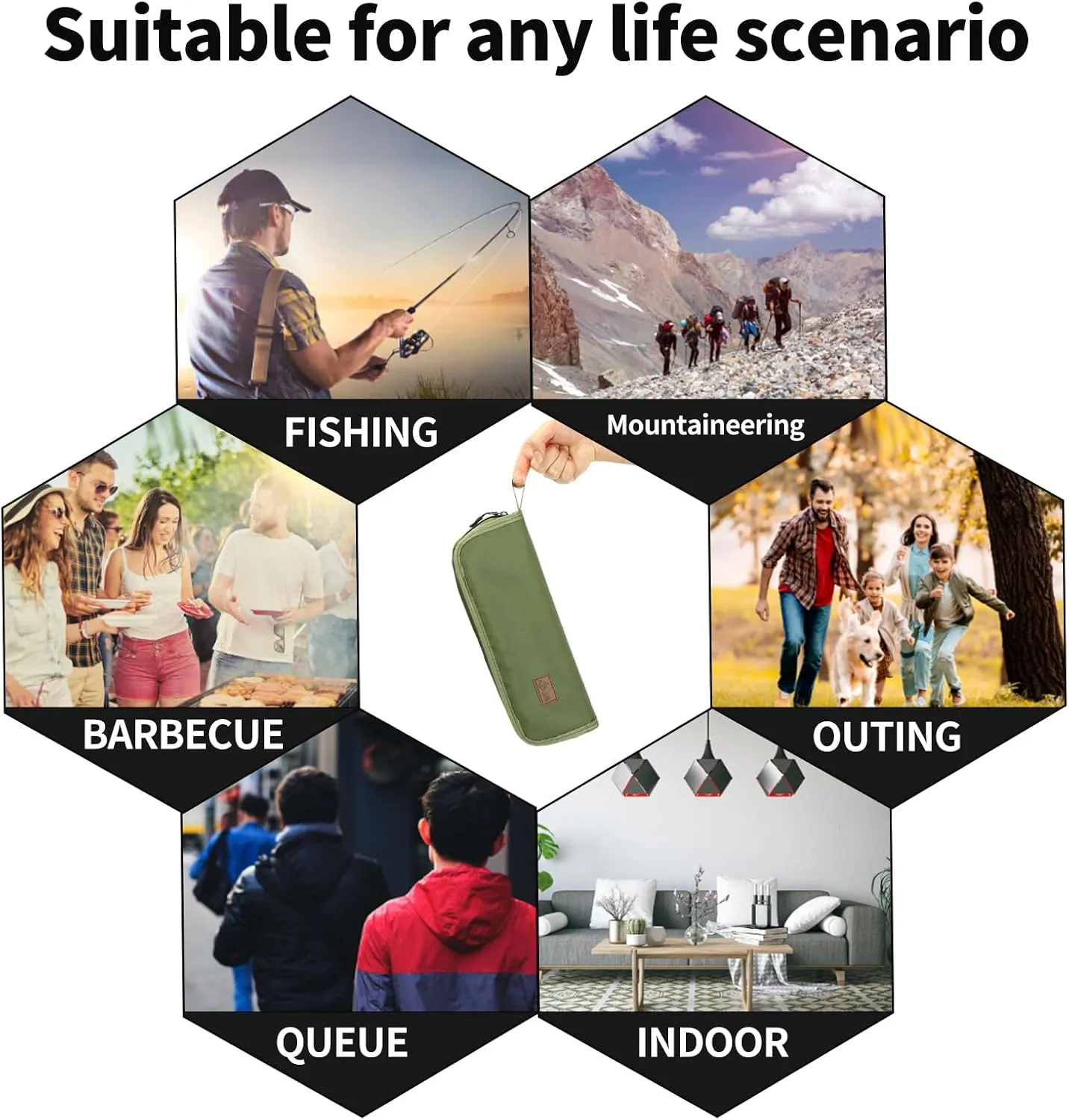 Camping StoolPortable Foldable Stool aldult Collapsible Stool Chairs Fishing Stool for Outdoor Hiking 300 LBS Load