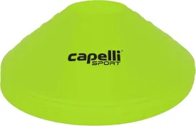Capelli Sport Training Cones, Set of 10 Agility and Practice Drills Equipment with Carry Strap for Soccer, Football, Baseball, and Basketball, Neon Green