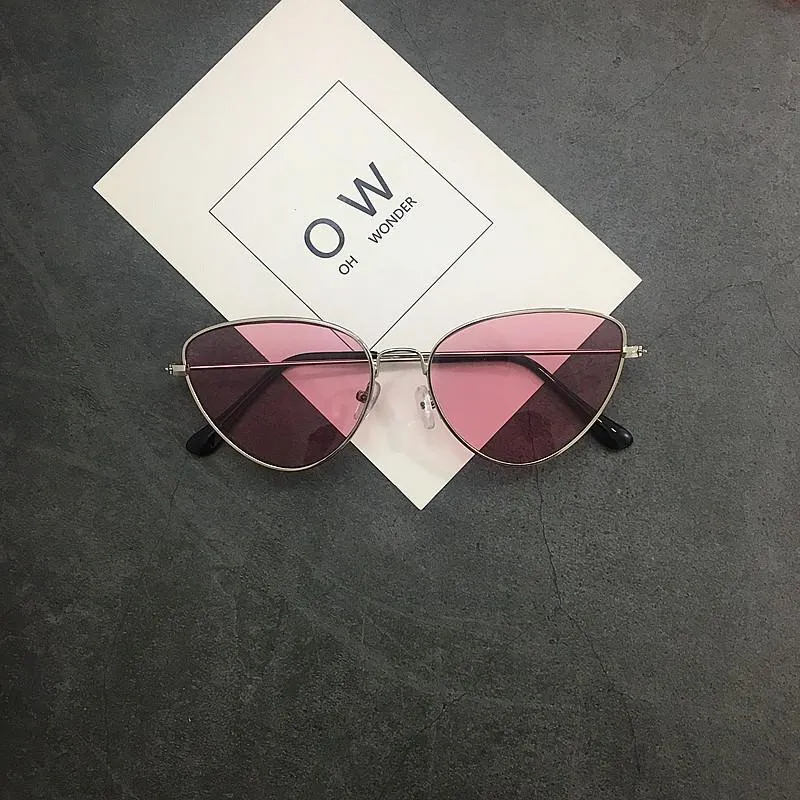 Colorful Sharp Round Grunge Sunglasses
