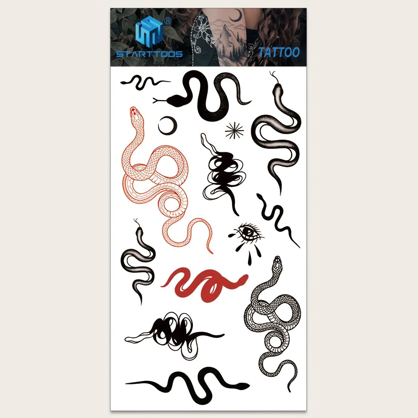Colorful Snakeskin Temporary Tattoo for Women  LongLasting  Waterproof