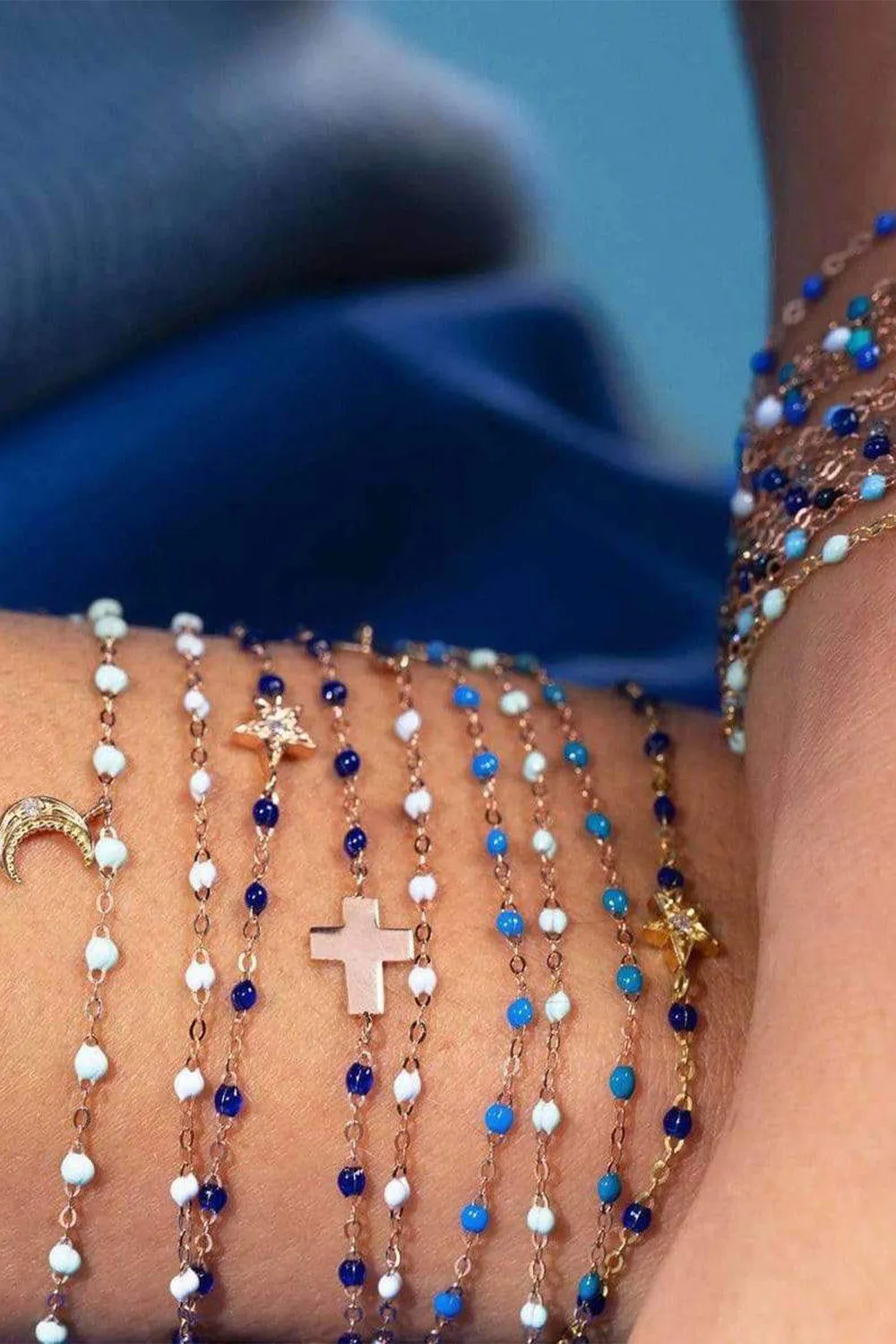Cross Charm Classic Gigi Bracelet - 6.7in - Lilac
