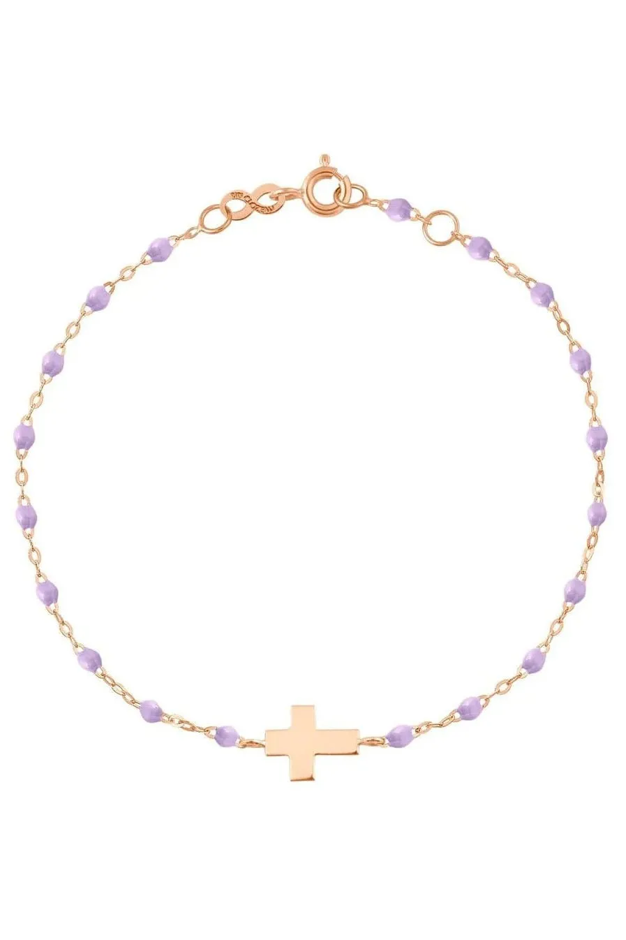Cross Charm Classic Gigi Bracelet - 6.7in - Lilac