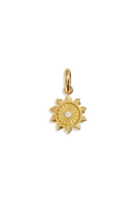 Diamond Lucky Sun Yellow Gold Charm