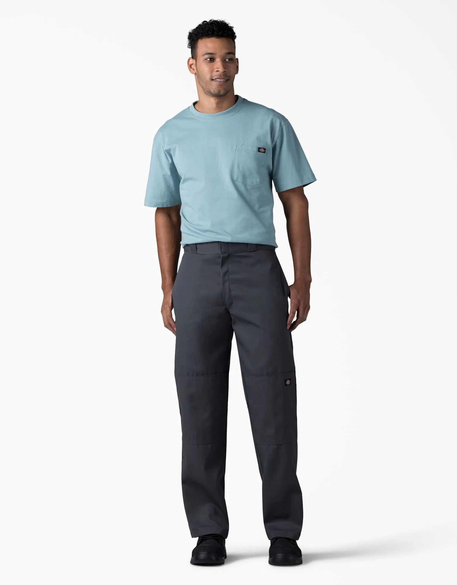 DICKIES FLEX Loose Fit Double Knee Work Pants Charcoal Grey