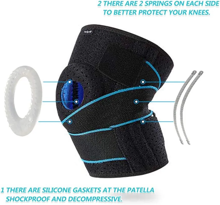 DOUFURT Knee Brace for Women & Men Meniscus Tear, Plus Size Knee Braces for Knee Pain Relief, Arthritis, Compression Knee Support Side Stabilizers