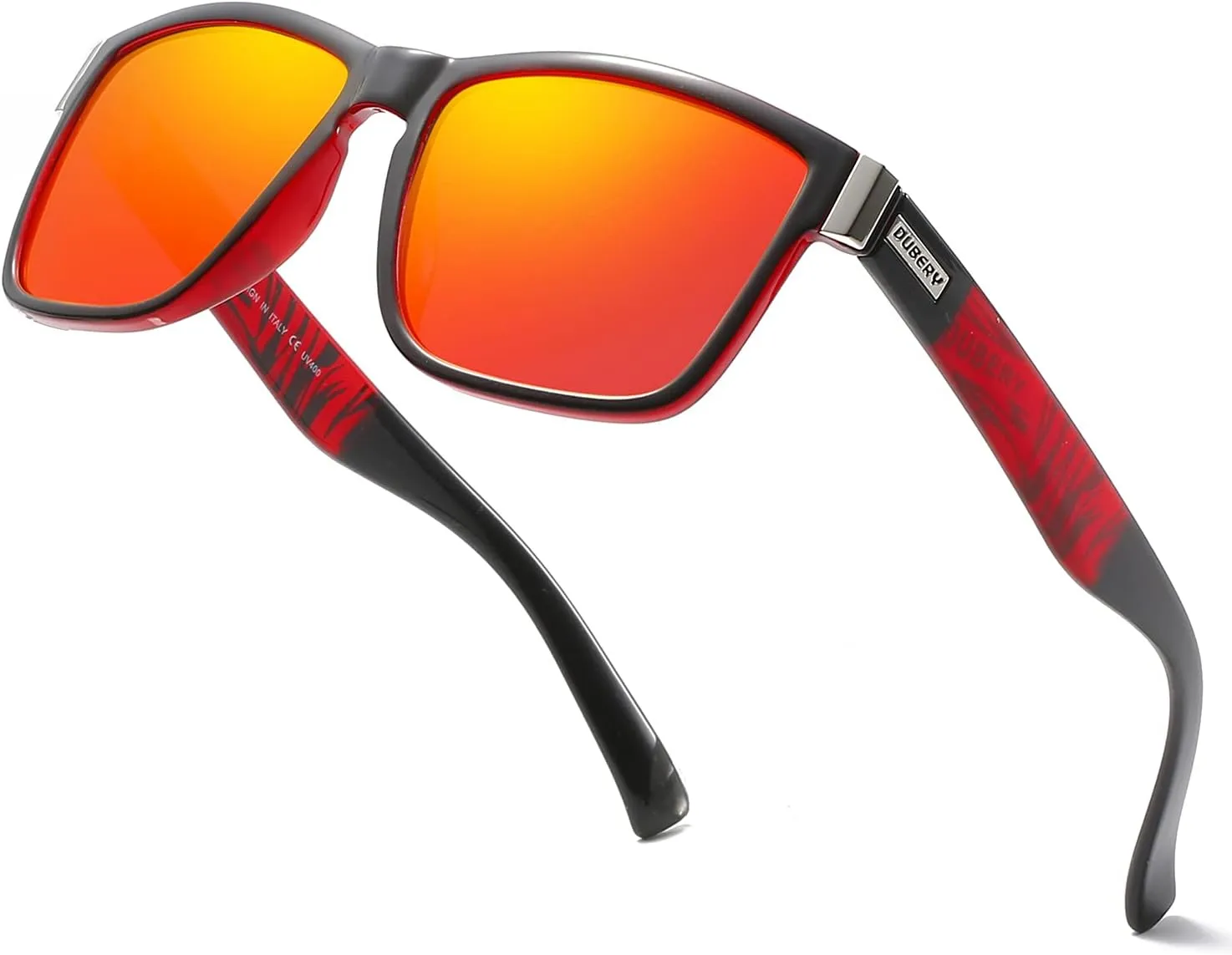 DUBERY Vintage Polarized Sunglasses for Men Women Retro Square Sun Glasses D518