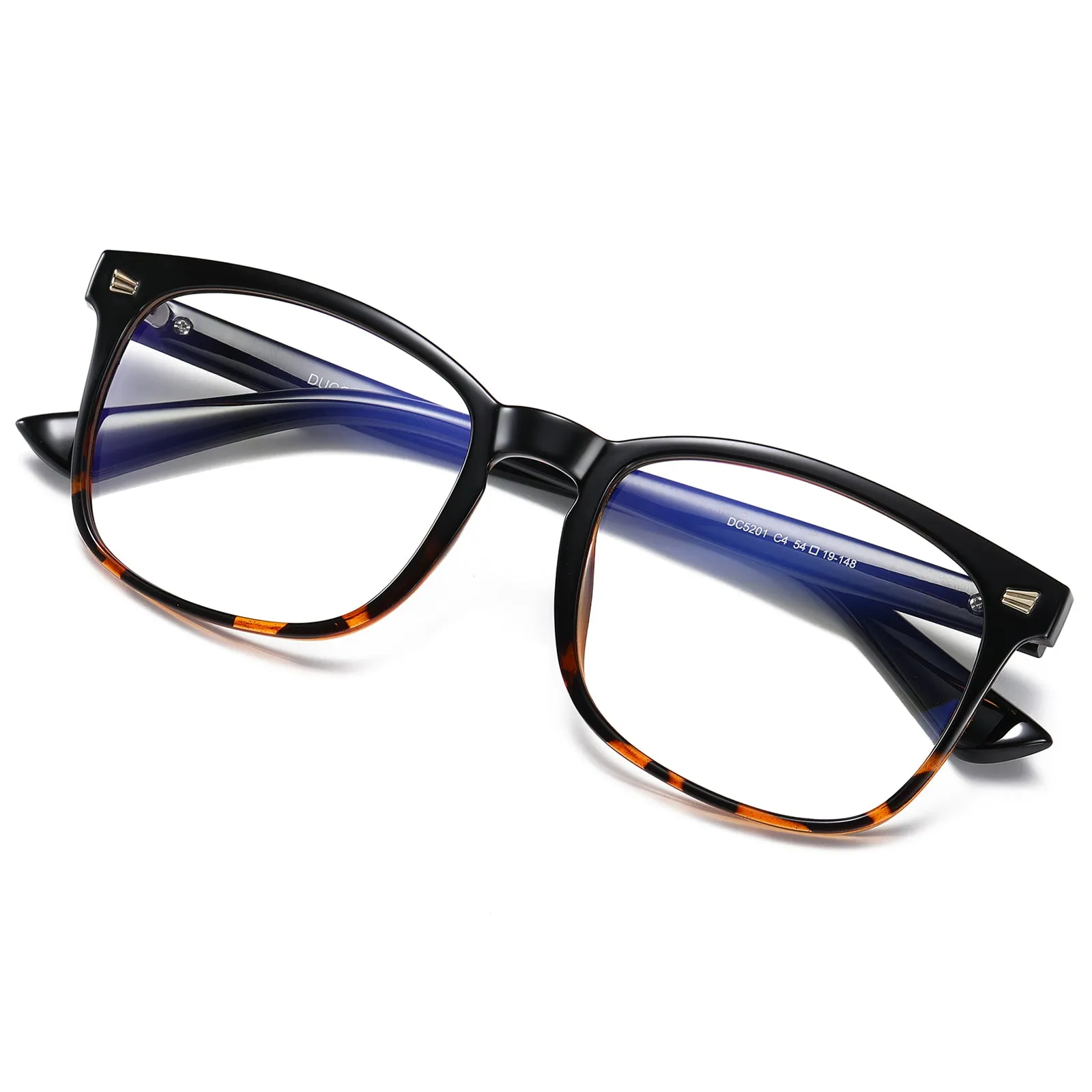 DUCO Blue Light Computer Gaming Glasses Eyeglasses Square Frame 5201S