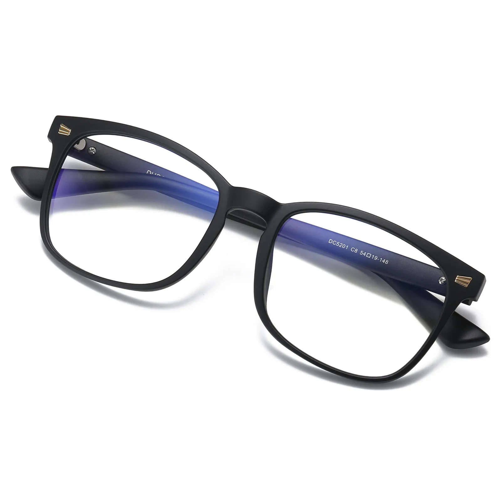 DUCO Blue Light Computer Gaming Glasses Eyeglasses Square Frame 5201S