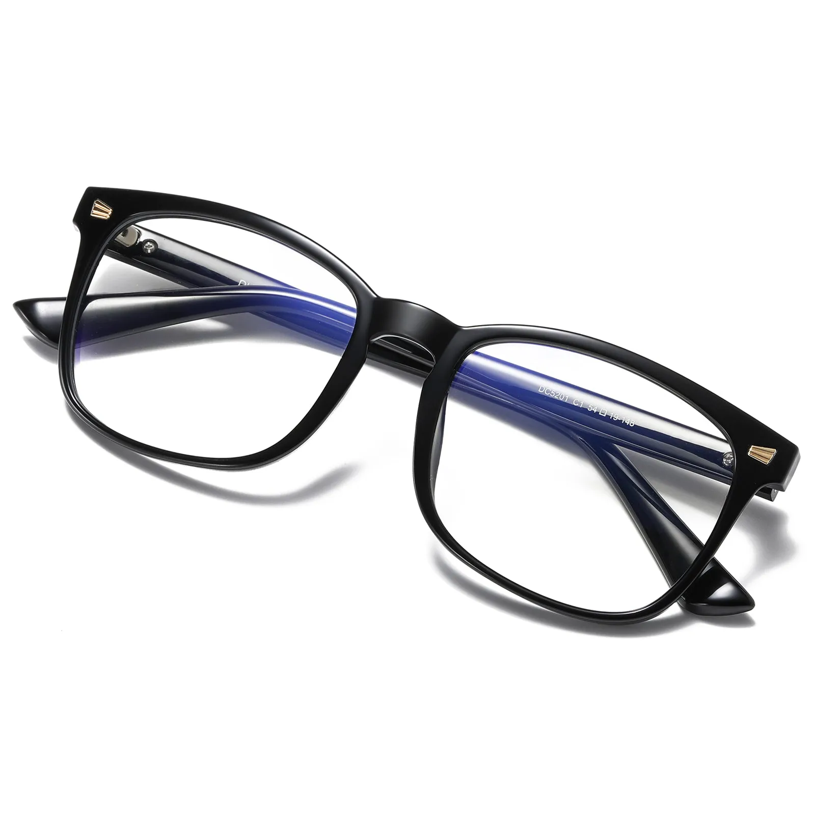 DUCO Blue Light Computer Gaming Glasses Eyeglasses Square Frame 5201S