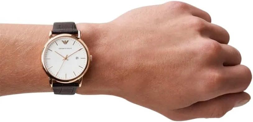 Emporio Armani Automatic Self-Winding Dress Watch with Stainless Steel Or Leather Band