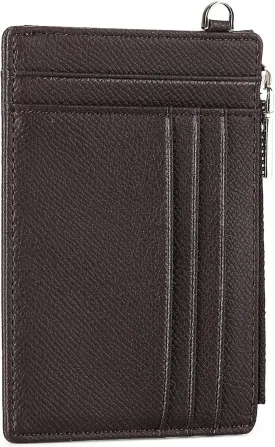 FALAN MULE Slim Wallet Men RFID blocking Genuine Leather Stylish Zipper Minimalist Front Pocket Wallets for Men