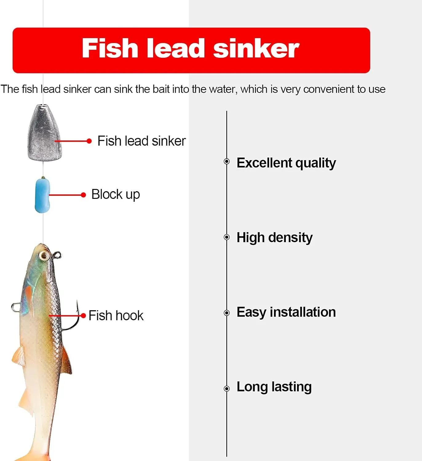 Fishing Weight Sinkers, Lead Worm Weights Fishing Sinkers for Bass Fishing Texas Rigs