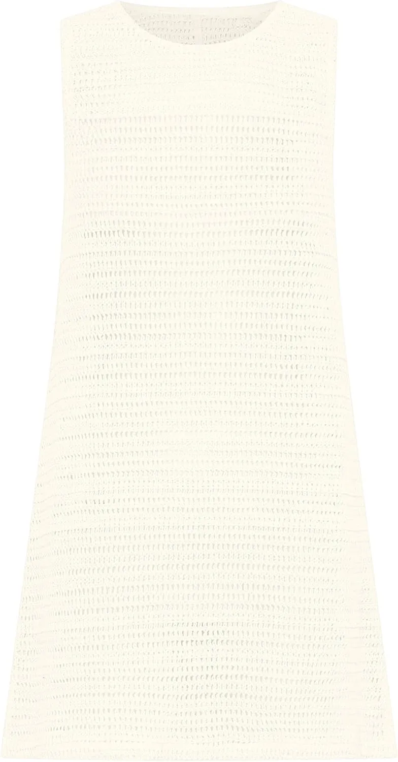 Gacaky Women's Summer Mini Dress Swimsuit Crochet Swim Cover Up Bathing Suit Swimwear Mesh Knit Beach Mini Dress