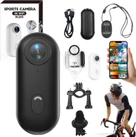 GoCatch - The Go Catch Camera, 4K UHD Sports Action Camera, Thumb Size Mount Anywhere, Mini Body Cam With Magnetic Clip, Waterproof Case and Bracket, for Cycling, Diving, Travel, Fishing (1080P, 128G)