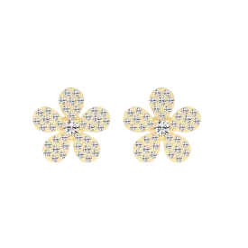 Golden Petal Diamond Gold Studs