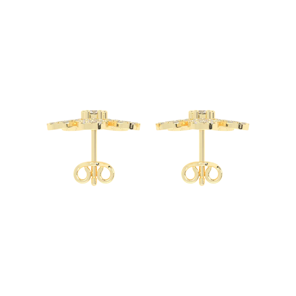 Golden Petal Diamond Gold Studs