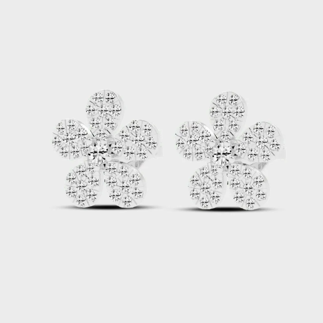 Golden Petal Diamond Gold Studs