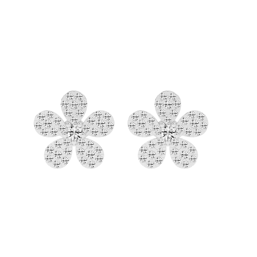 Golden Petal Diamond Gold Studs