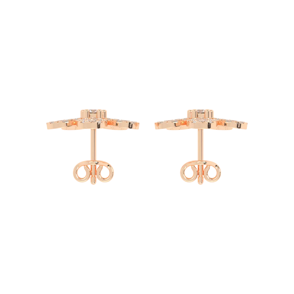Golden Petal Diamond Gold Studs