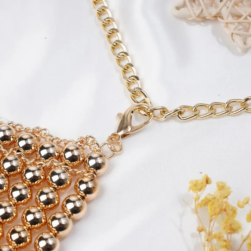 Golden Women's Pearl Fashion Shoulder Necklaces