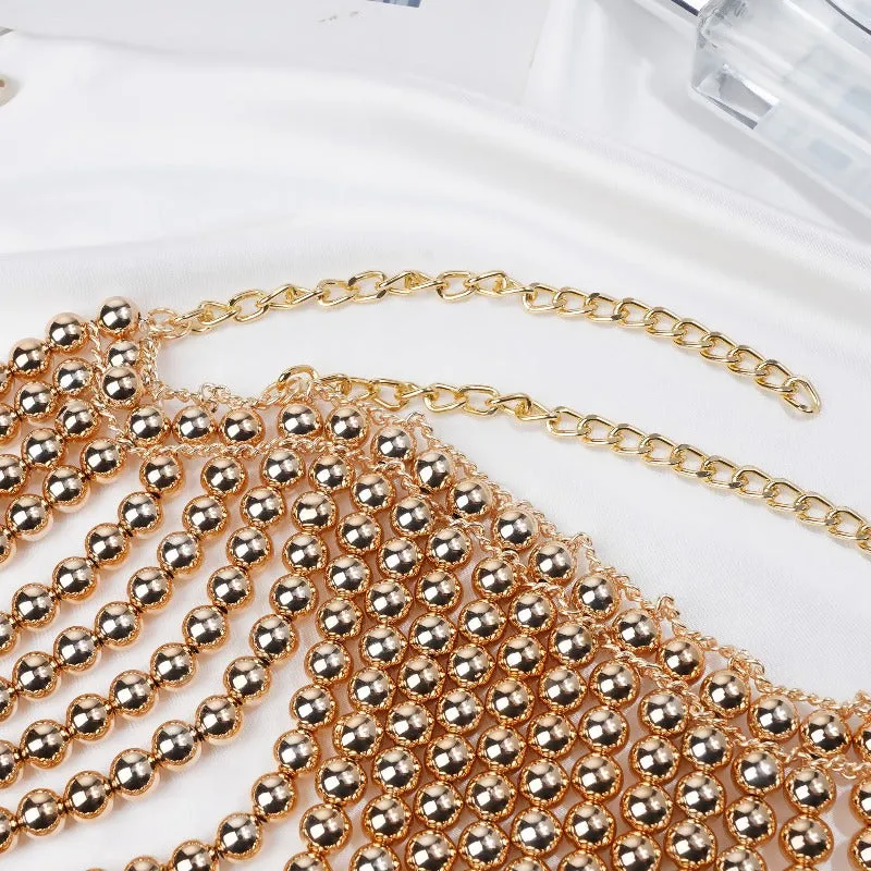 Golden Women's Pearl Fashion Shoulder Necklaces