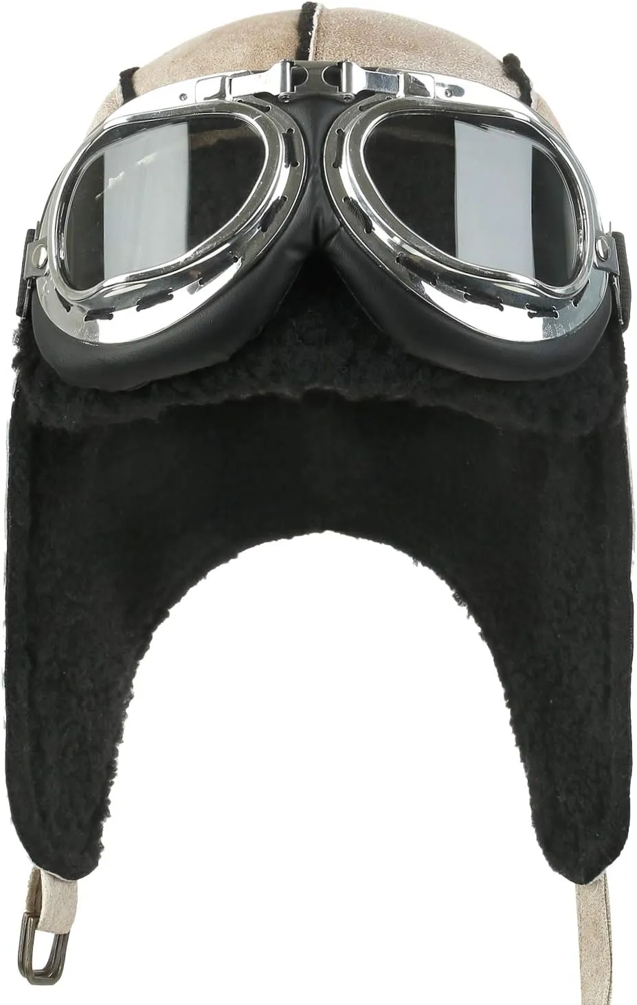 ililily Aviator Hat Winter Snowboard Fur Ear Flaps Trooper Trapper Pilot Goggles