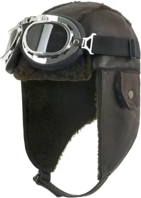 ililily Aviator Hat Winter Snowboard Fur Ear Flaps Trooper Trapper Pilot Goggles