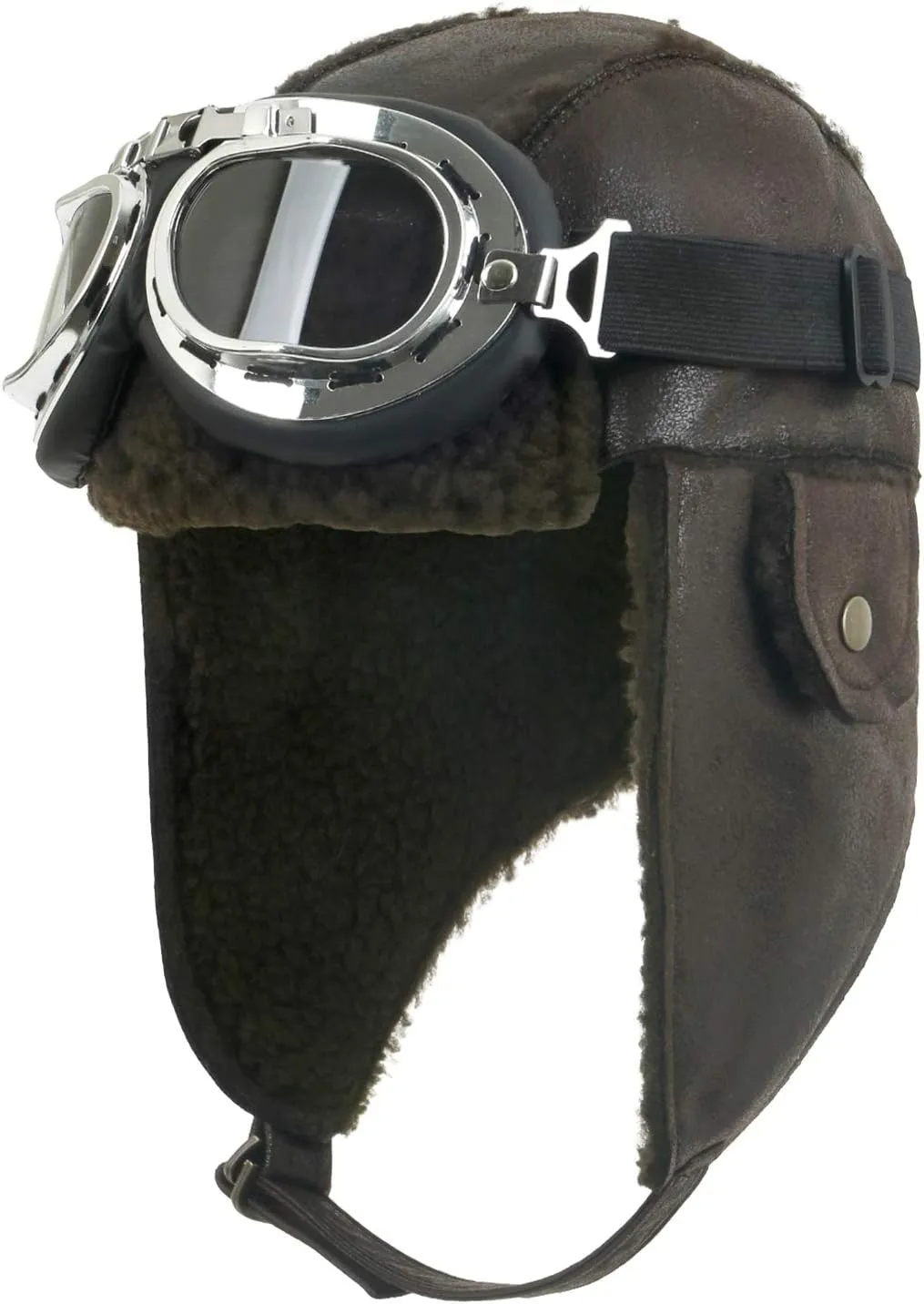 ililily Aviator Hat Winter Snowboard Fur Ear Flaps Trooper Trapper Pilot Goggles