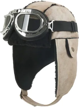 ililily Aviator Hat Winter Snowboard Fur Ear Flaps Trooper Trapper Pilot Goggles