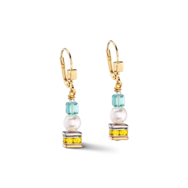 Joyful Cubes & Pearls earrings multicolour