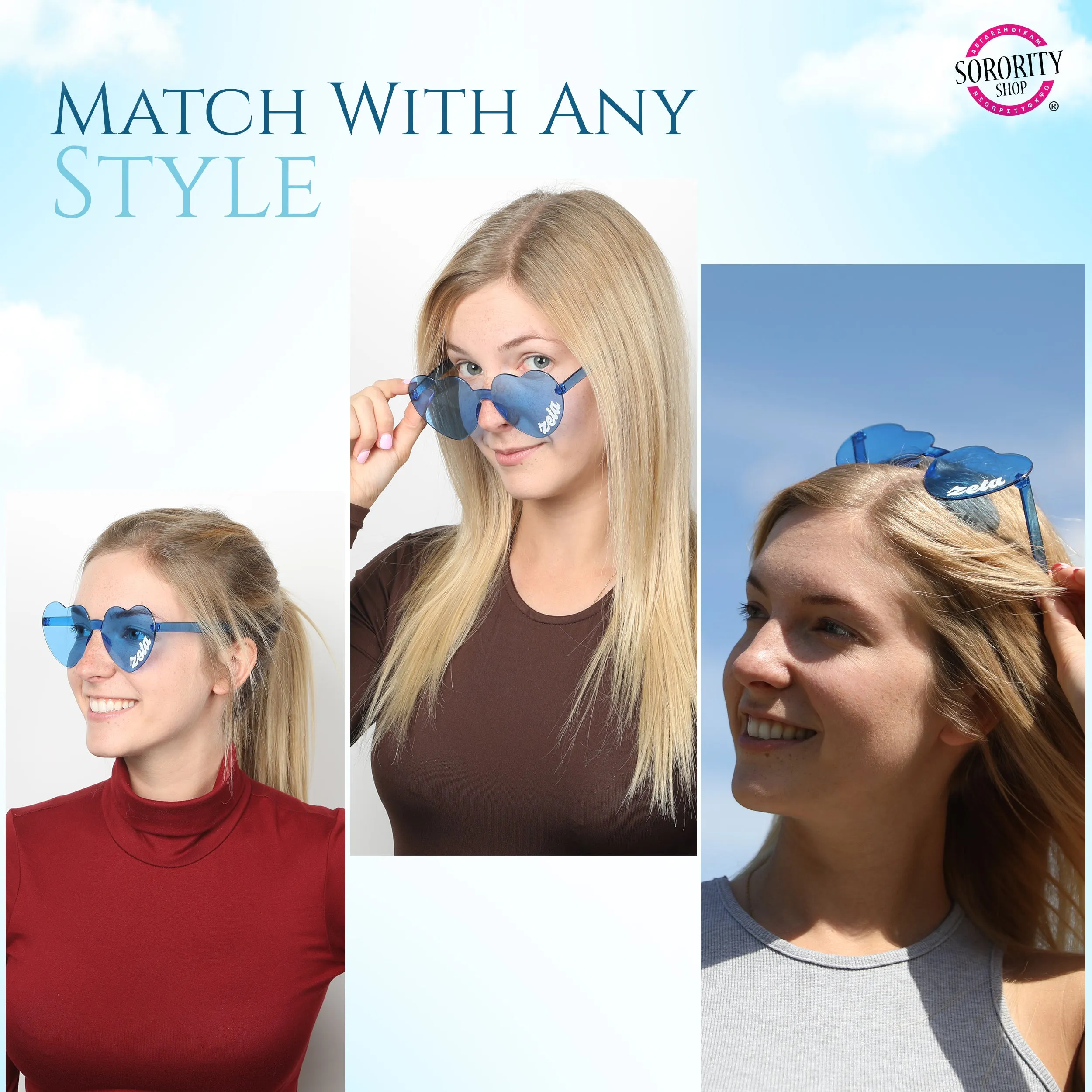 Kappa Kappa Psi Sunglasses - Heart Shaped