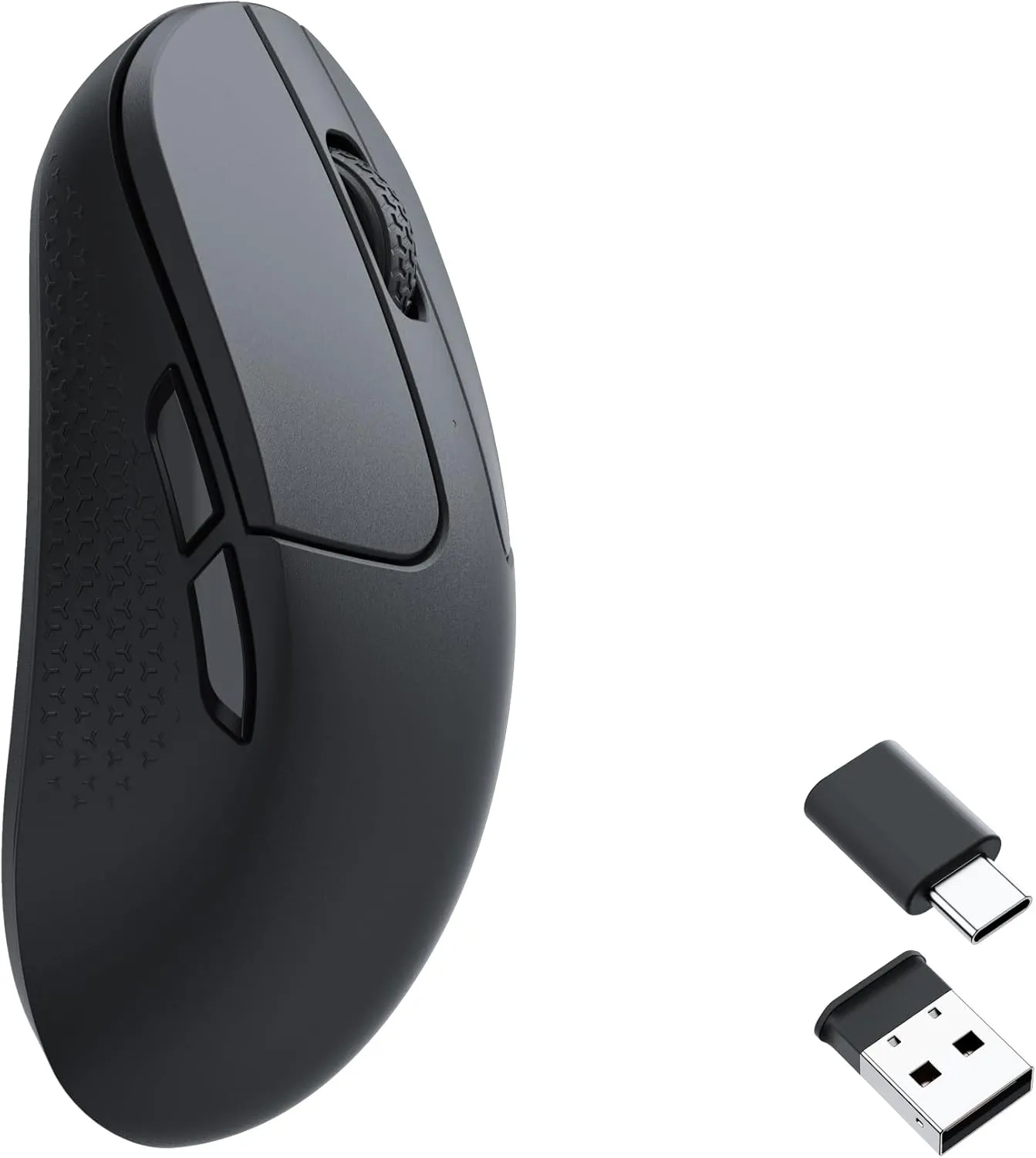 Keychron M3 Mini Wireless Optical Mouse, Bluetooth 5.1/2.4 GHz/Wired Gaming Mouse, Programmable PixArt 3395 Sensor with up to 26,000 DPI/ 650 IPS, Lightweight Ergonomic for Windows Mac Linux - Black